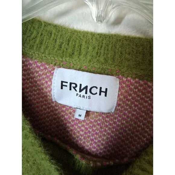 FRNCH Paris Ulyssia Floral Sweater Coquette Soft Boho Cottage Green Sz Medium - Picture 5 of 8